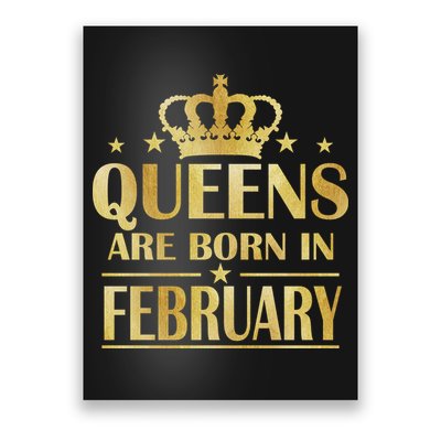 Limited Edition Queens Are Born In February Gold Print Poster
