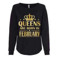 Limited Edition Queens Are Born In February Gold Print Womens California Wash Sweatshirt