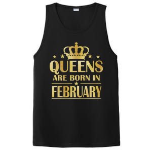 Limited Edition Queens Are Born In February Gold Print PosiCharge Competitor Tank