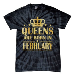 Limited Edition Queens Are Born In February Gold Print Tie-Dye T-Shirt