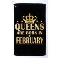 Limited Edition Queens Are Born In February Gold Print Golf Towel
