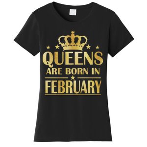 Limited Edition Queens Are Born In February Gold Print Women's T-Shirt