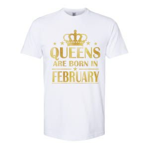 Limited Edition Queens Are Born In February Gold Print Softstyle CVC T-Shirt