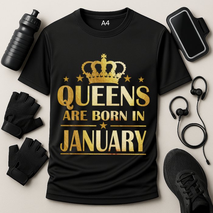 Limited Edition Queens Are Born In January Cooling Performance Crew T-Shirt