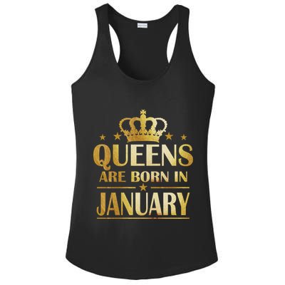 Limited Edition Queens Are Born In January Ladies PosiCharge Competitor Racerback Tank