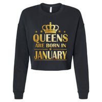 Limited Edition Queens Are Born In January Cropped Pullover Crew
