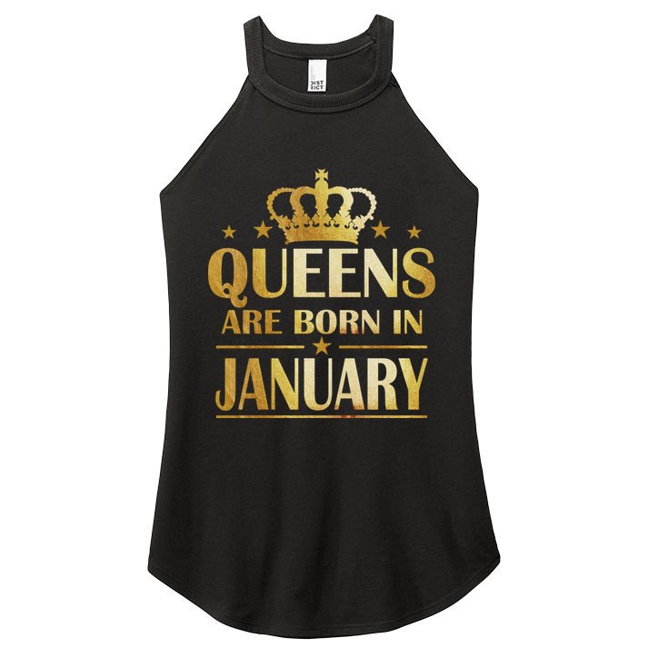 Limited Edition Queens Are Born In January Women's Perfect Tri Rocker Tank