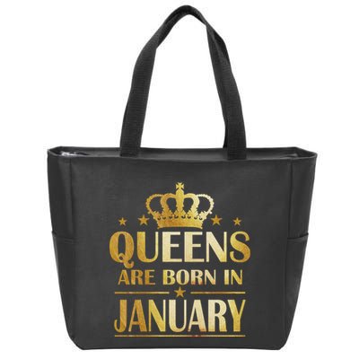 Limited Edition Queens Are Born In January Zip Tote Bag