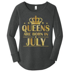 Limited Edition Queens Are Born In July Women's Perfect Tri Tunic Long Sleeve Shirt