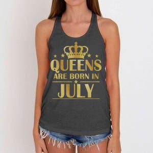 Limited Edition Queens Are Born In July Women's Knotted Racerback Tank