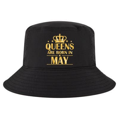 Limited Edition Queens Are Born In May Gold Print Cool Comfort Performance Bucket Hat