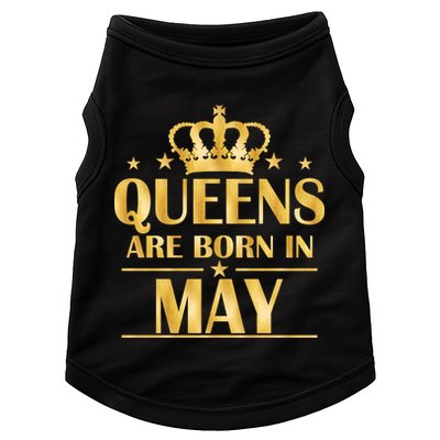 Limited Edition Queens Are Born In May Gold Print Doggie Tank