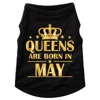 Limited Edition Queens Are Born In May Gold Print Doggie Tank