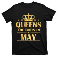 Limited Edition Queens Are Born In May Gold Print T-Shirt