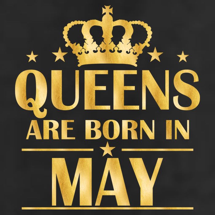 Limited Edition Queens Are Born In May Gold Print Beanie