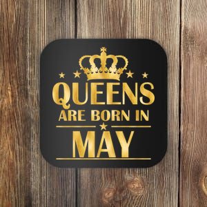 Limited Edition Queens Are Born In May Gold Print Coaster