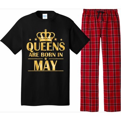 Limited Edition Queens Are Born In May Gold Print Pajama Set