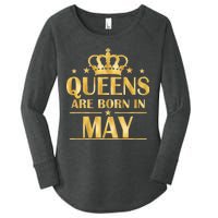 Limited Edition Queens Are Born In May Gold Print Women's Perfect Tri Tunic Long Sleeve Shirt