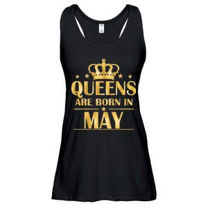 Limited Edition Queens Are Born In May Gold Print Ladies Essential Flowy Tank