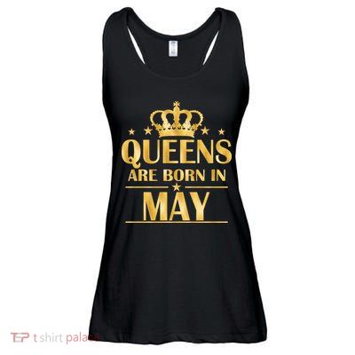 Limited Edition Queens Are Born In May Gold Print Ladies Essential Flowy Tank