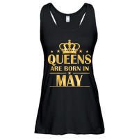 Limited Edition Queens Are Born In May Gold Print Ladies Essential Flowy Tank