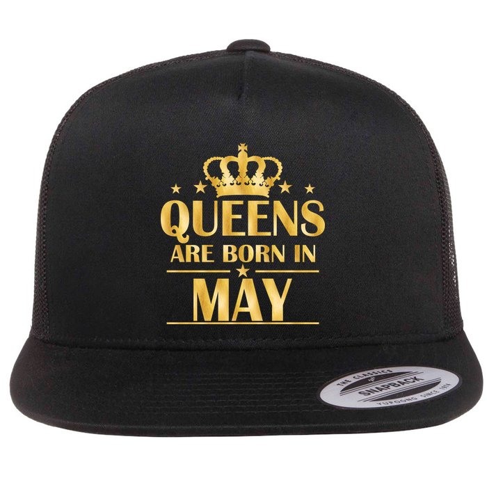 Limited Edition Queens Are Born In May Gold Print Flatbill Hat
