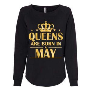 Limited Edition Queens Are Born In May Gold Print Womens California Wash Sweatshirt