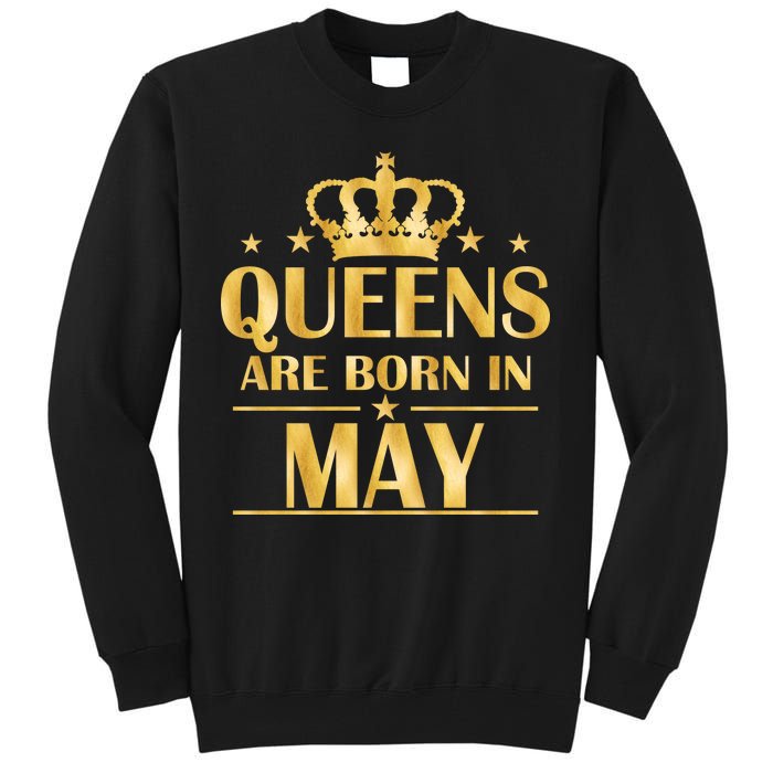 Limited Edition Queens Are Born In May Gold Print Tall Sweatshirt