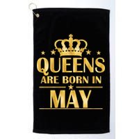 Limited Edition Queens Are Born In May Gold Print Golf Towel