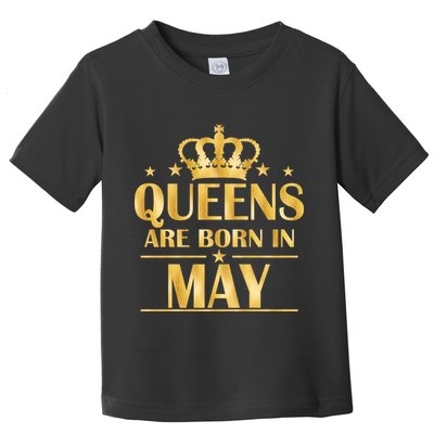 Limited Edition Queens Are Born In May Gold Print Toddler T-Shirt