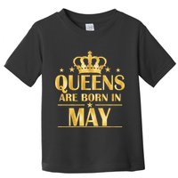 Limited Edition Queens Are Born In May Gold Print Toddler T-Shirt