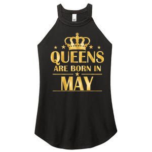 Limited Edition Queens Are Born In May Gold Print Women’s Perfect Tri Rocker Tank