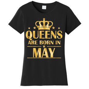 Limited Edition Queens Are Born In May Gold Print Women's T-Shirt