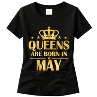 Limited Edition Queens Are Born In May Gold Print Womens T-Shirt