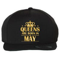 Limited Edition Queens Are Born In May Gold Print Wool Snapback Cap