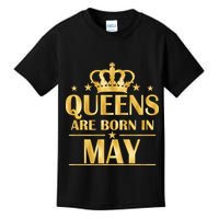Limited Edition Queens Are Born In May Gold Print Kids T-Shirt