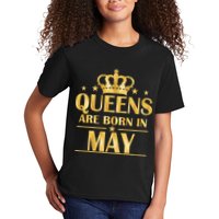 Limited Edition Queens Are Born In May Gold Print Kids T-Shirt