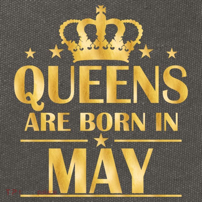 Limited Edition Queens Are Born In May Gold Print Cotton Canvas Backpack