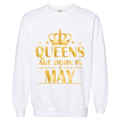 Limited Edition Queens Are Born In May Gold Print Garment-Dyed Sweatshirt