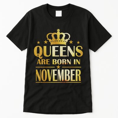 Limited Edition Queens Are Born In November Print Tall T-Shirt