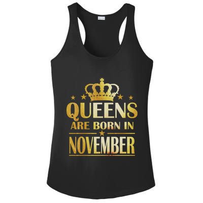 Limited Edition Queens Are Born In November Print Ladies PosiCharge Competitor Racerback Tank