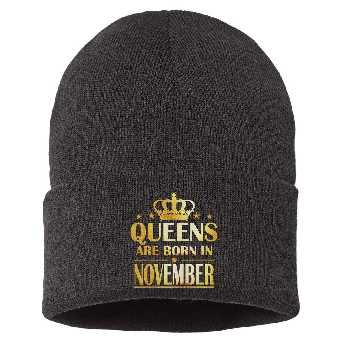 Limited Edition Queens Are Born In November Print Sustainable Knit Beanie