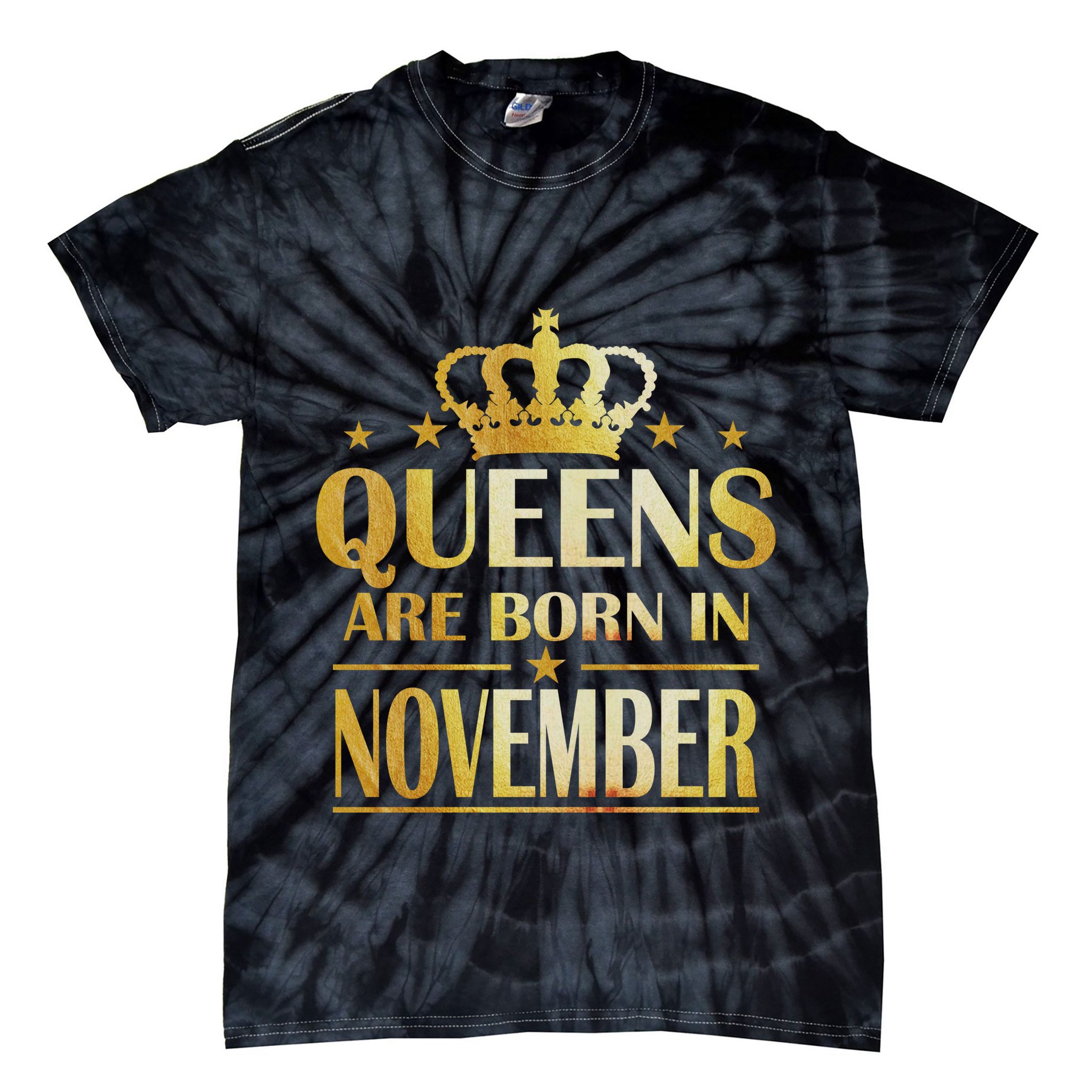 Limited Edition Queens Are Born In November Print Tie-Dye T-Shirt