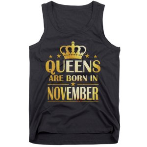 Limited Edition Queens Are Born In November Print Tank Top