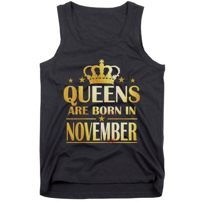 Limited Edition Queens Are Born In November Print Tank Top