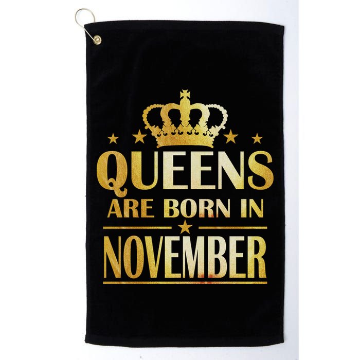 Limited Edition Queens Are Born In November Print Golf Towel
