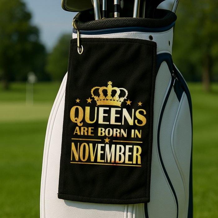 Limited Edition Queens Are Born In November Print Golf Towel