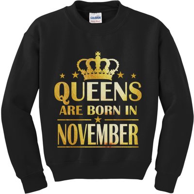 Limited Edition Queens Are Born In November Print Kids Sweatshirt