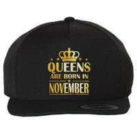 Limited Edition Queens Are Born In November Print Wool Snapback Cap