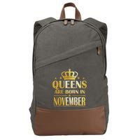 Limited Edition Queens Are Born In November Print Cotton Canvas Backpack